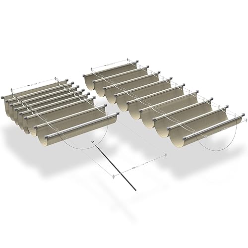 ECOOPTS 3'x12' Retractable Wave Sun Shade Canopy Pergola Cover Shade