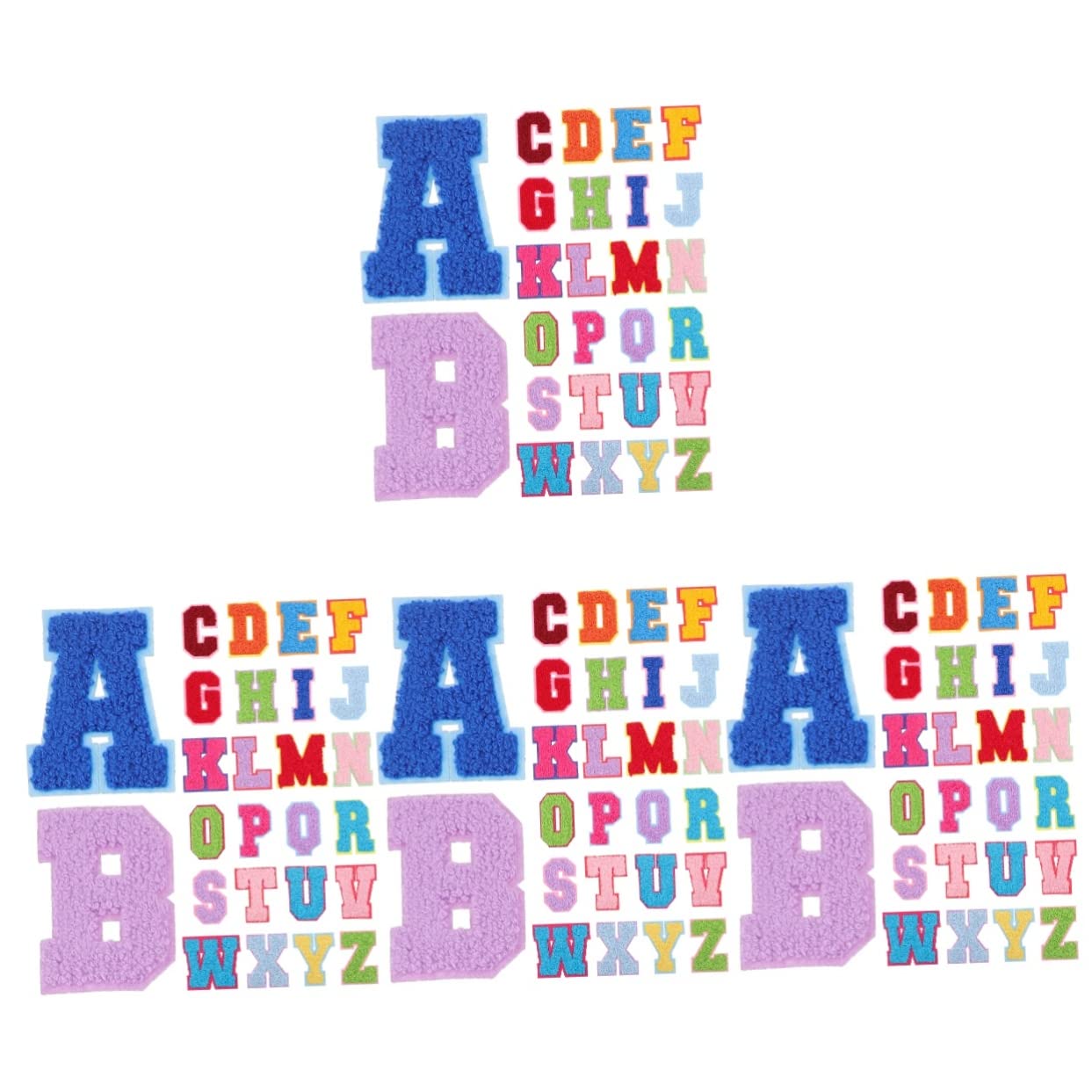 Ciieeo 4 Sets Aufnäher Zum Aufbügeln Mit Buchstaben Stickerei-patch-aufkleber Für Die Reparatur Von Kleidung Stickerei-patches 26 Stück X 4