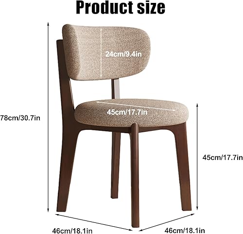 Miniatura 3 de Juego de 24 sillas de comedor de madera, sillas de comedor modernas de mediados de siglo, sillas laterales tapizadas de tela moderna, sillas de
