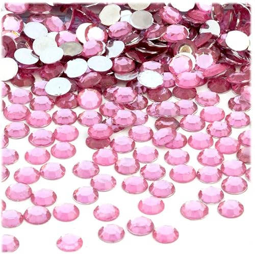 Miniatura 4 de The Crafts Outlet 1,000 diamantes de imitación redondos de 0.276 in - 34ss con parte trasera plana rojo rubí rojo