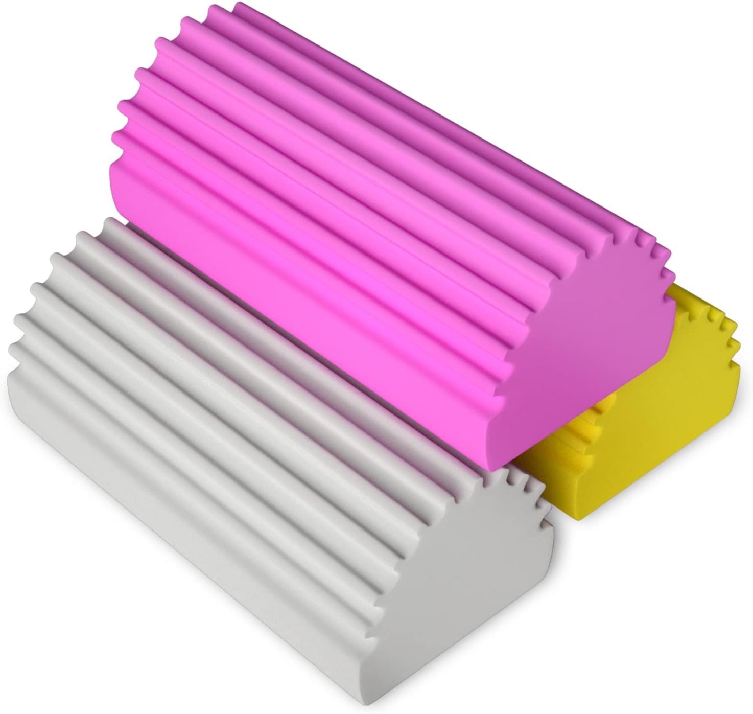 BITOPEBITOPE 3 Pack Natural Duster, Magical Dust Cleaning Sponge, Duster for Cleaning Venetian & Wooden Blinds, Vents, Radiators, Skirting Boards, Gray +Pink+Yellow