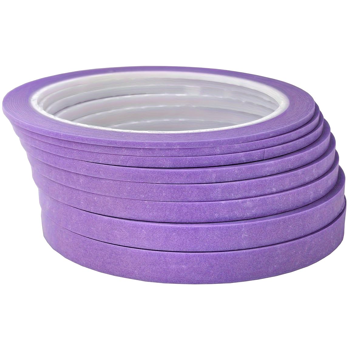 JINBING 8pcs Paper Masking Tape Pinstripe Tape for DIY Nail Arts Drawing Pattern Making Painters Tape 2mm - 10mm x 25m (Purple)