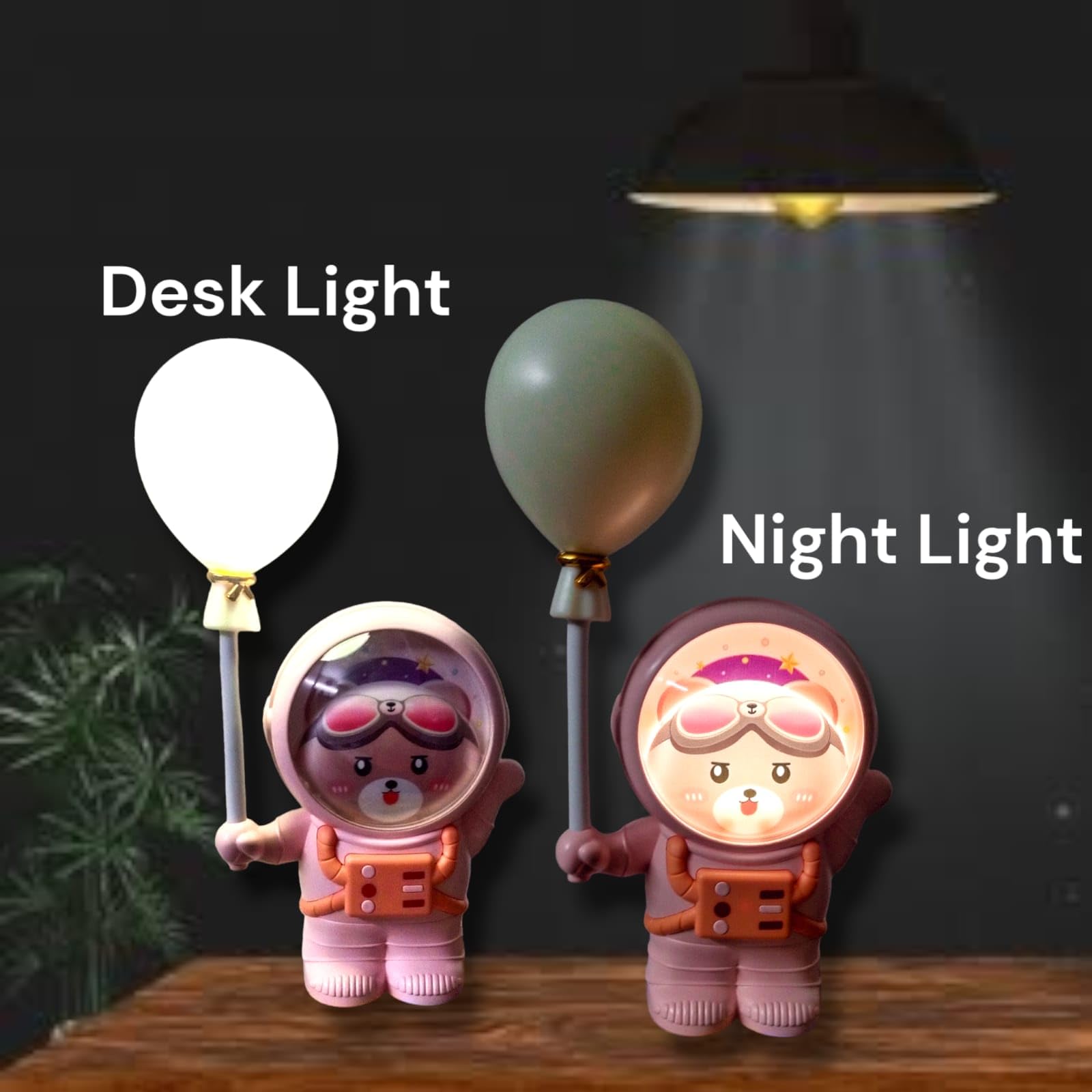 CARU CRAFT Desk Lamp Cartoon Shaped Manual Pencil Sharpener, Table Sharpener Machine with Rechargeble LED Light Table Lamp for School, Office, Stationery Gift for Birthday (Bear Pink) 1