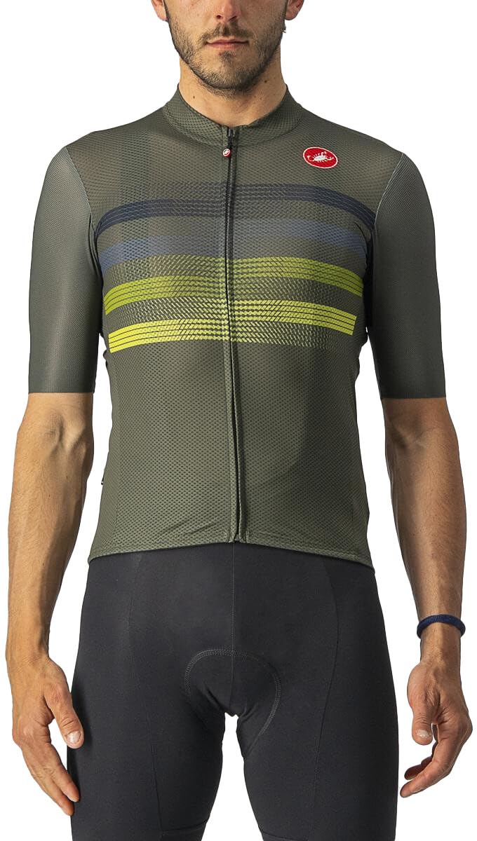 Castelli Endurance Pro Jersey - Men's Military Green/Blue/Sulphur, M