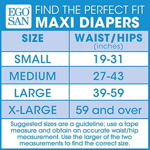 EGOSAN Maxi Incontinence Disposable Adult Diaper Brief Maximum Absorbency and Adjustable Tabs for Men and Women (X-Large, 15-Count)