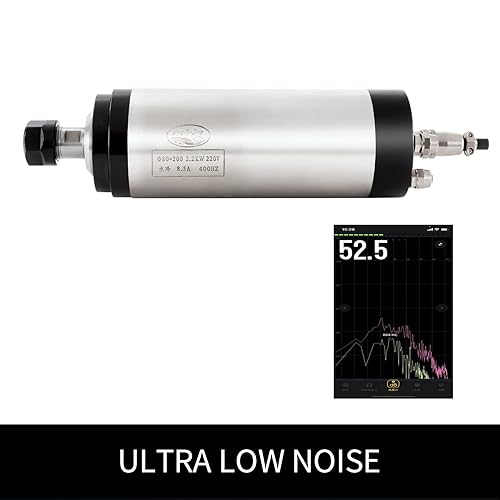 Miniatura 4 de Kits de motor de husillo CNC, 220V 2.2KW 3.150 in Motor de husillo refrigerado por agua Motor CNC + 220V 2.2KW VFD+Montaje de abrazadera+Bomba de