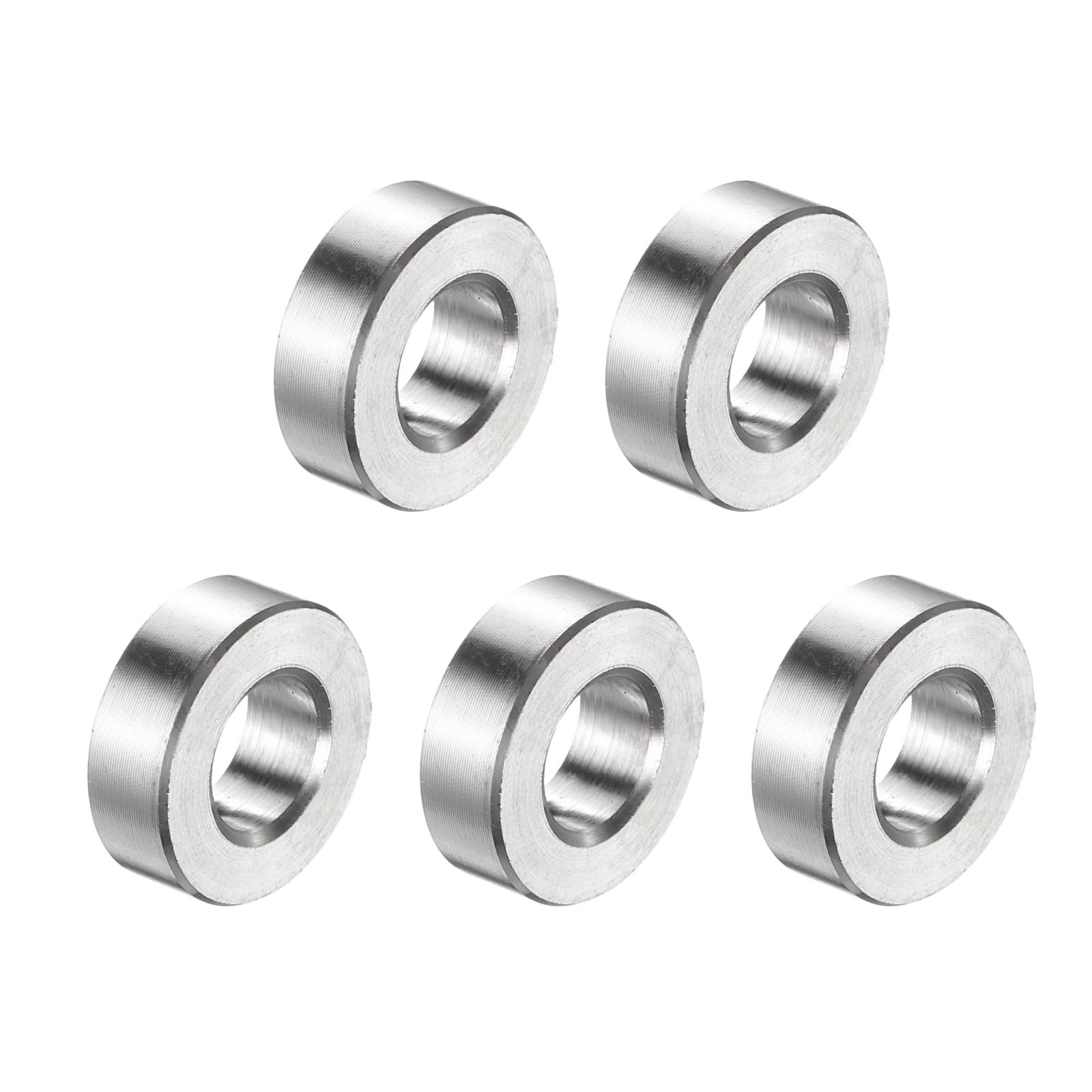 uxcell 5pcs Stainless Steel Spacer 3/8" Bore x 3/4" OD x 5/16" Length Screw Bushing Plain Finish Round Metal Spacer for M10 Screws Bolts and Rods