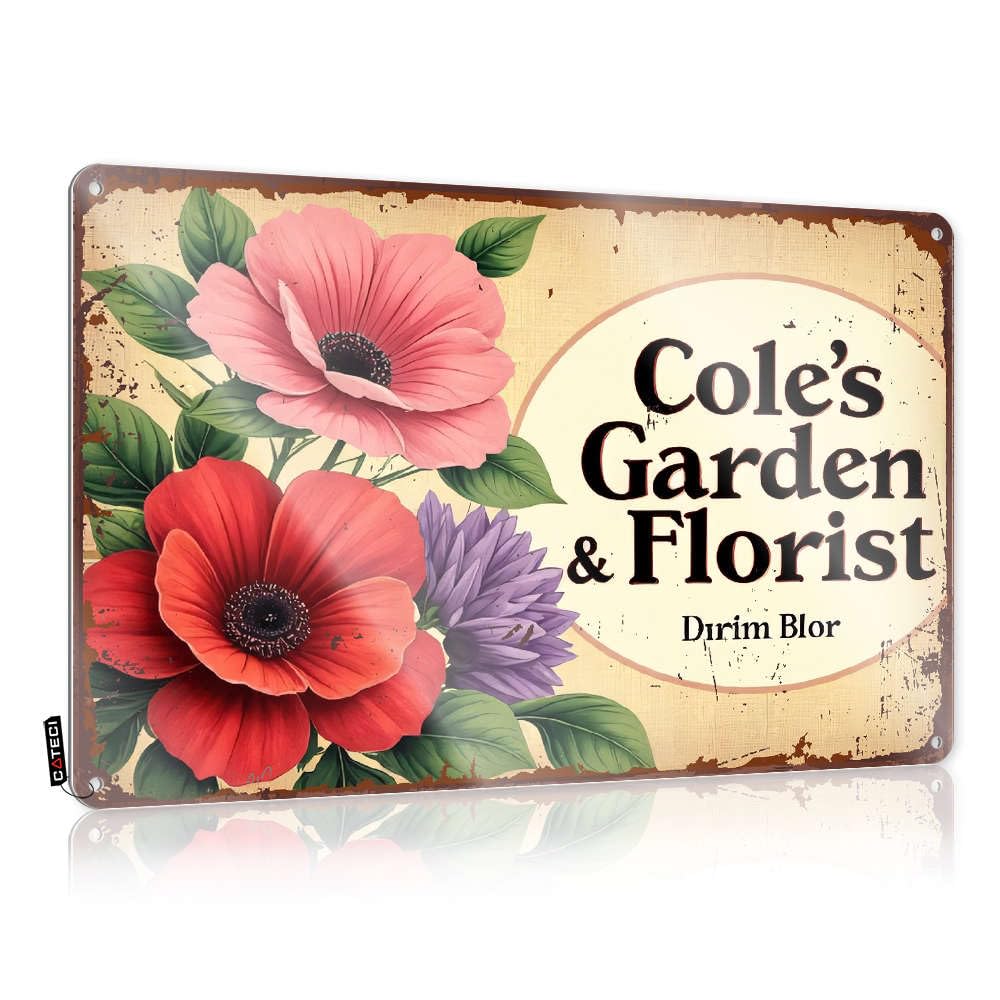 Whiskey Signs For Home Bar Cole'S Garden & Florist Tin Sign Gaming Metal Tin Decor Vintage Signs Metal(30X40CM)