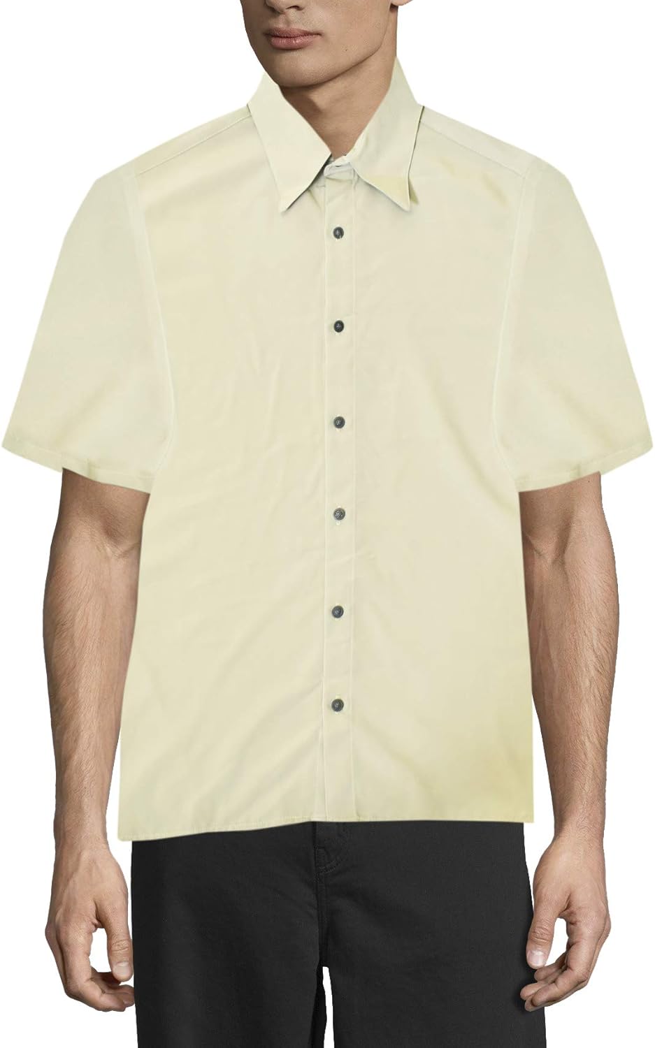 Mens ivory short sleeve dress shirt Clearance
