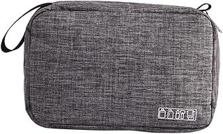فوميز. 1 قطعة حقيبة سفر لتخزين المكياج، منظم مكياج، حقيبة مستحضرات التجميل، حقيبة مستحضرات التجميل، حقيبة غسيل، صندوق تخزين، حقيبة تخزين، رمادي، 24.5 × 13 سم