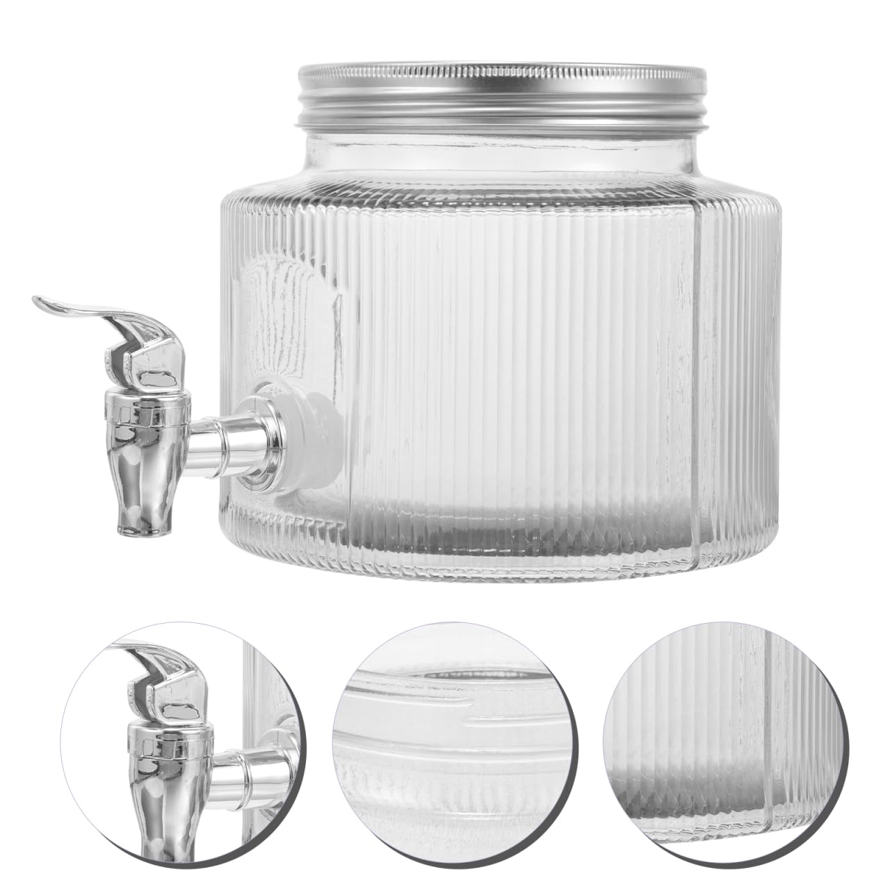 Botella De Cristal Con Grifo Tarro De Bebidas 18X18X15Cm Dispensador Ideal Para Limonada Agua Y Té Perfecto Para Fiestas Y Reuniones