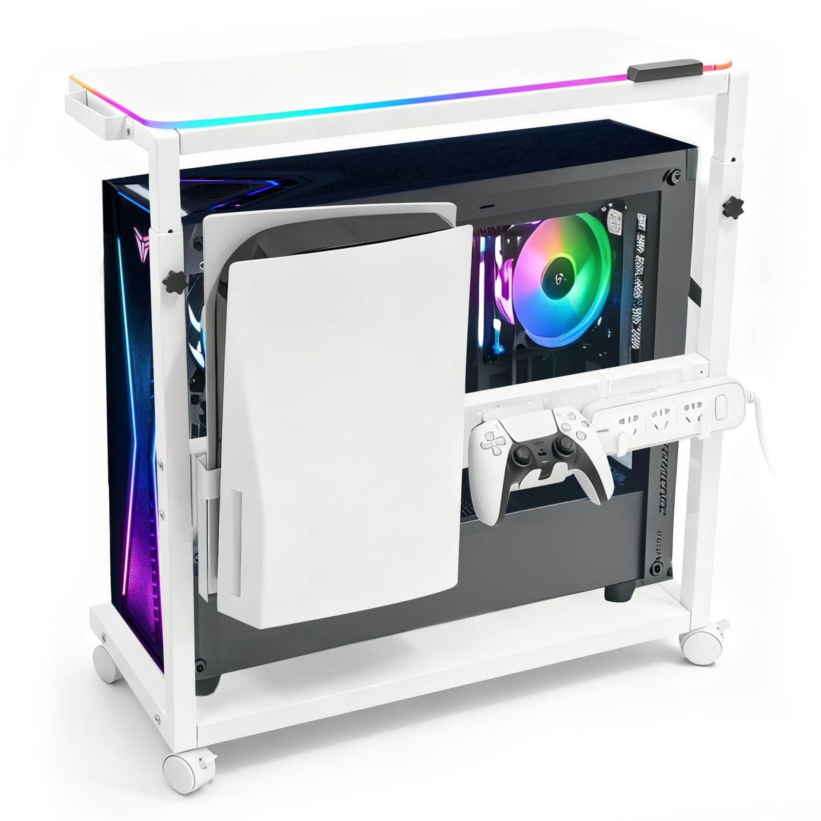 Amazon.co.jp: 「MONCA」パソコンワゴン PCラック 昇降式 PS5スタンド