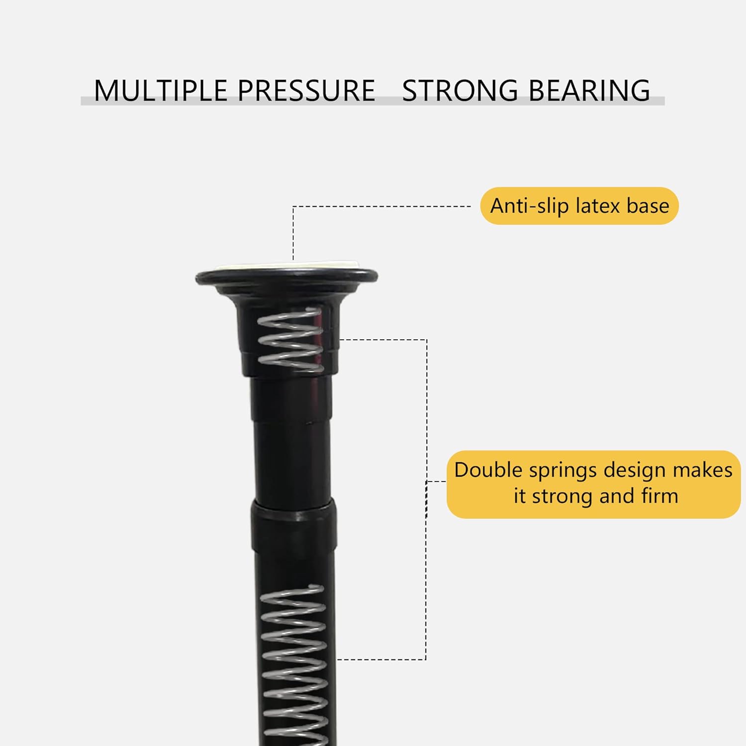 6 Tier Adjustable Laundry Pole Clothes Drying Rack Coat Hanger DIY Floor to Ceiling Tension Rod Storage Organizer for Indoor, Balcony,Black