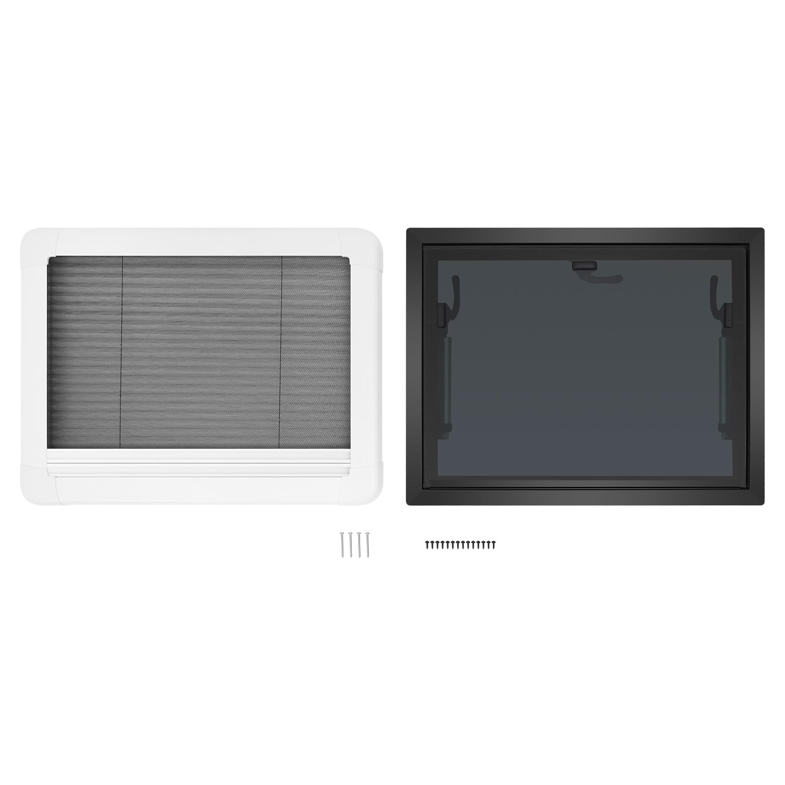 Finestra per camper, con dimensioni di montaggio 60 x 45 cm, zanzariera e tenda oscurante a 65°, finestra laterale per camper