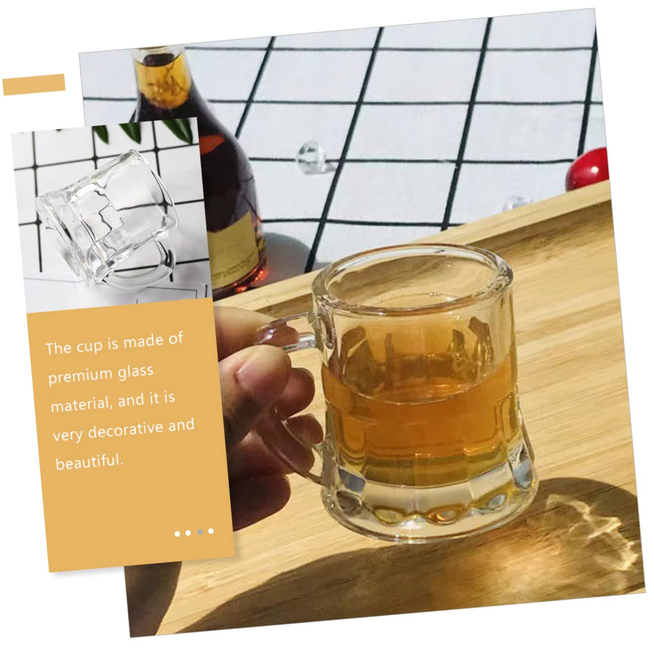 Cabilock 3 Juegos Copas De Vino Pequeñas Vasos De Con Tapas Martini Brandy Copas De Margarita Sin Tallo Tazas De Tirador Vasos De Whisky Copa Aislada Cóctel Bar Vidrio 4 Uds * 3