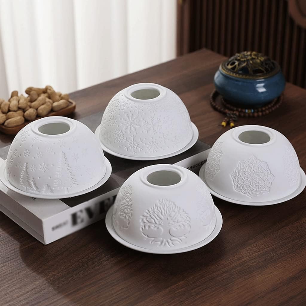 Candle Base Christmas Ceramic Candle Holder Candle Lamp Shade Candle Holder Decoration for Dinner Living Room Kitchen Dining Room Candle Plate Holder