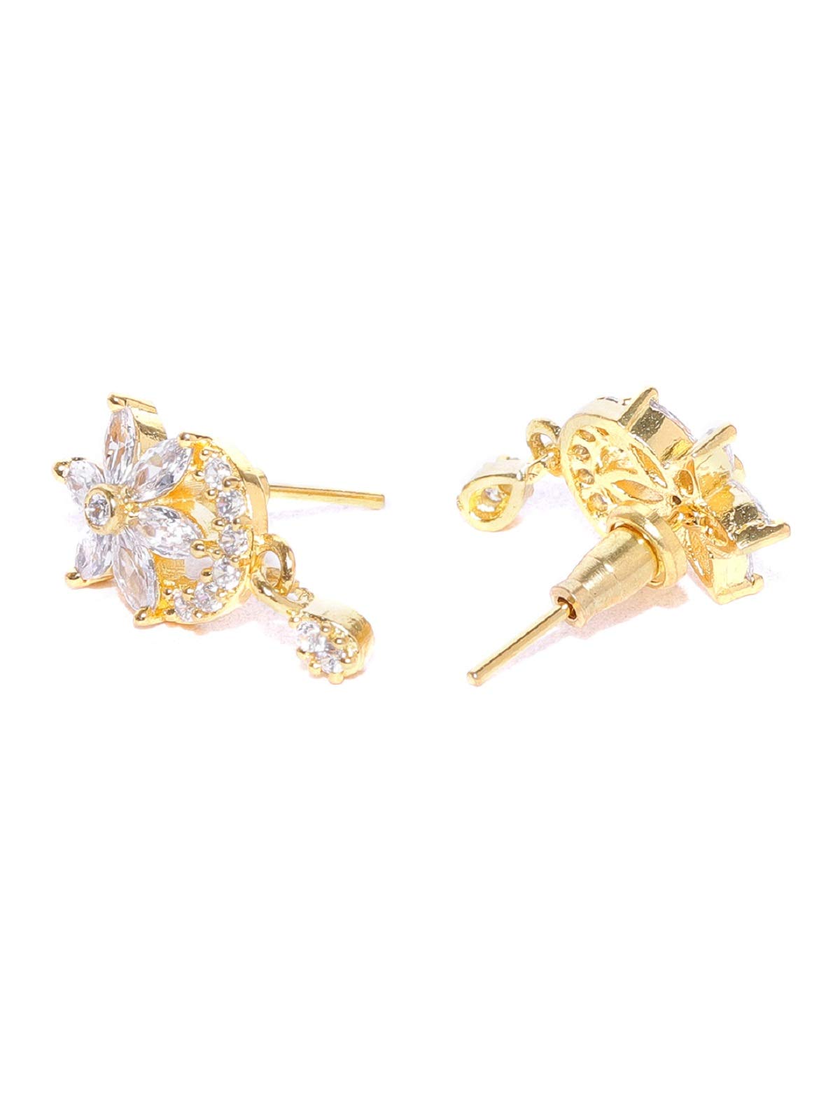 Designer Floral Shaped American Diamond Mangalsutra Set