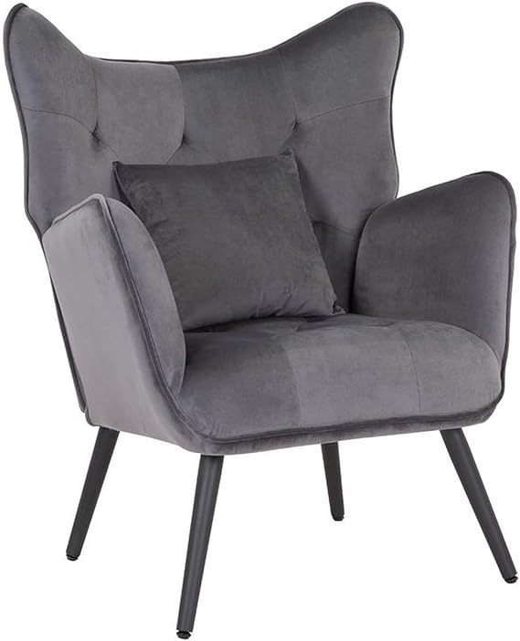 Benjara Ive 30 Inch Accent Chair, Wingback, Padded Velvet