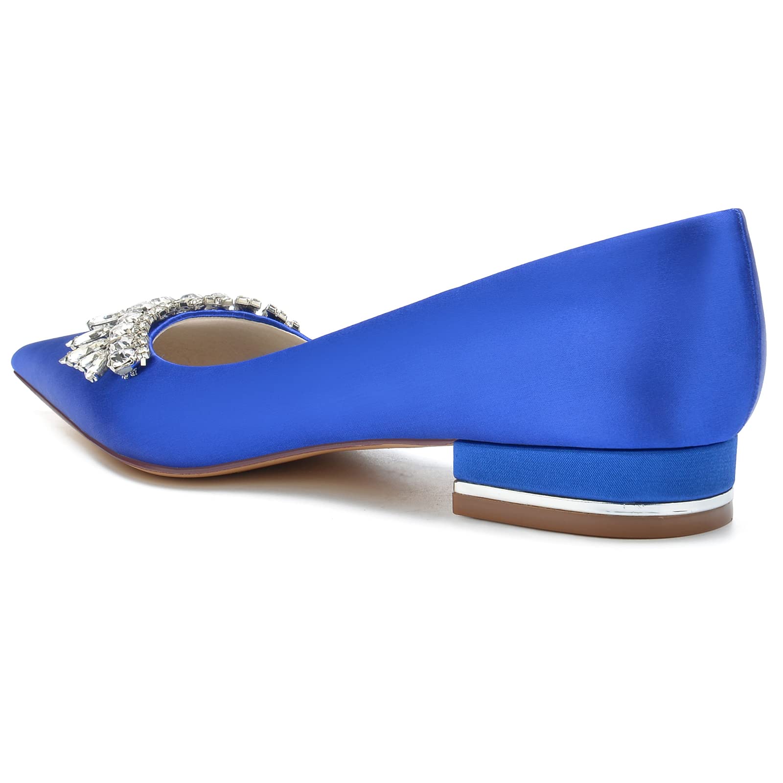 Tacchi Alti Donna, Scarpe con Tacco Eleganti, Decolleté Punta Stretta, Cristalli Brillanti e Tacco Largo 2,5 cm, Slip-on Primavera Estate, Ufficio Cerimonia
