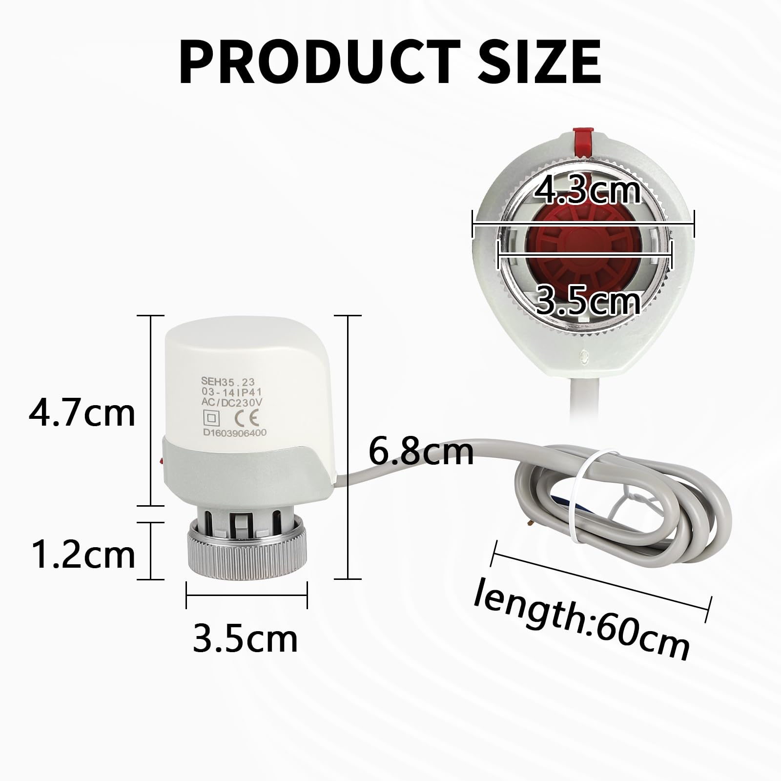 CPROSP 4Píces Actuador Termoeléctrico 230V, Actuador Térmico Thermot M30 x 1.5 NC 4.5mm Carrera para Radiadores de Uelo Radiante