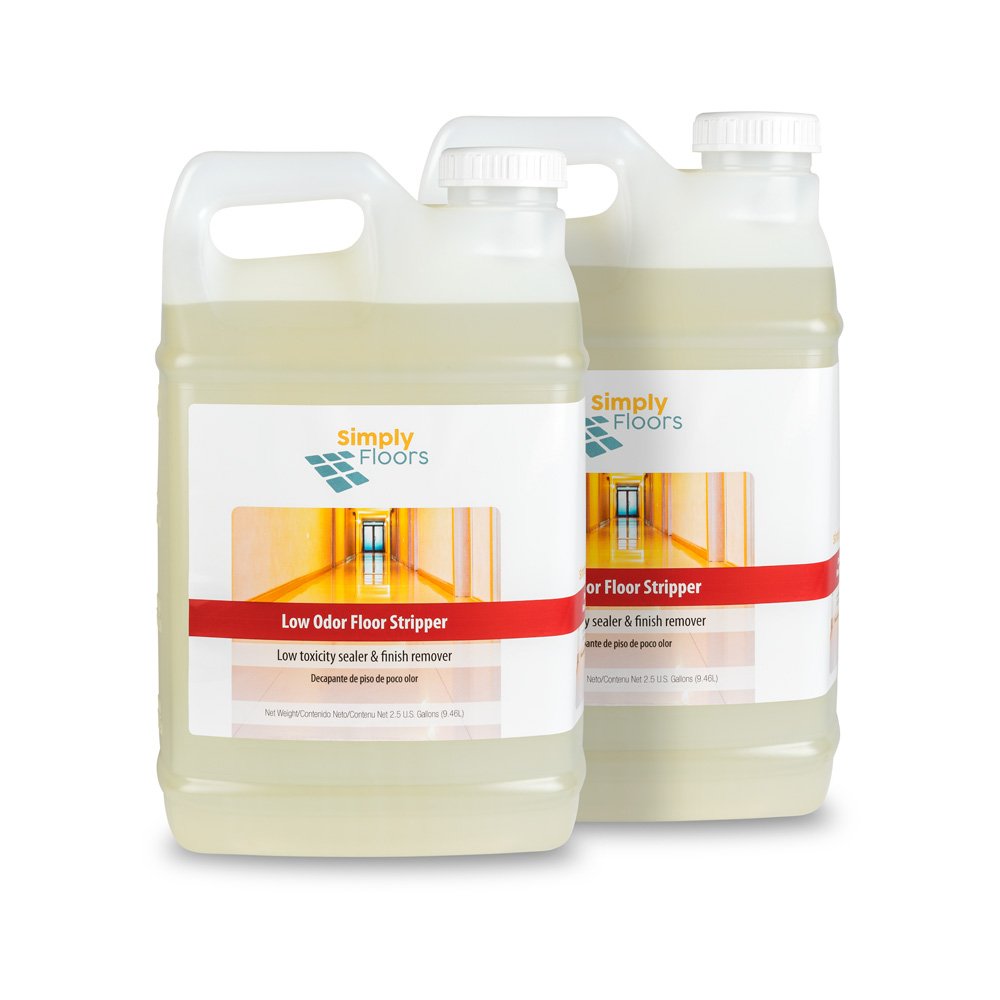 FLC-00010 Low Odor Floor Stripper - [Pack of 2 - 2.5 gallon bottles], 10.5-11.0 pH, Ultra concentrated, non-butyl, fast acting, environmentally preferable, extremely low odor liquid floor finish remover and stripper