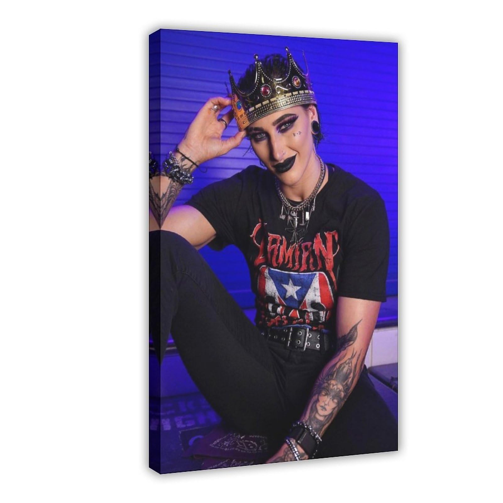 Hgklbg Frame-Style Wrestler Rhea Ripley Poster Canvas Poster Office Decor Gift