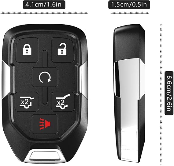 VOFONO Key Fob Replacement Compatible with Chevy Suburban Tahoe GMC Yukon 2015 2016 2017 2018 2019 2020, Self-Programmable Keyless Entry Remote, Chip Included (HYQ1AA, 13580802)