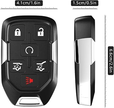 VOFONO Key Fob Replacement Compatible with Chevy Suburban Tahoe GMC Yukon 2015 2016 2017 2018 2019 2020, Self-Programmable Keyless Entry Remote, Chip Included (HYQ1AA, 13580802)