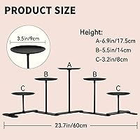 Vista 3 de Candelabro de hierro 5 portavelas: decoración de centro de mesa de candelabro ajustable - Soporte de vela de metal con decoración