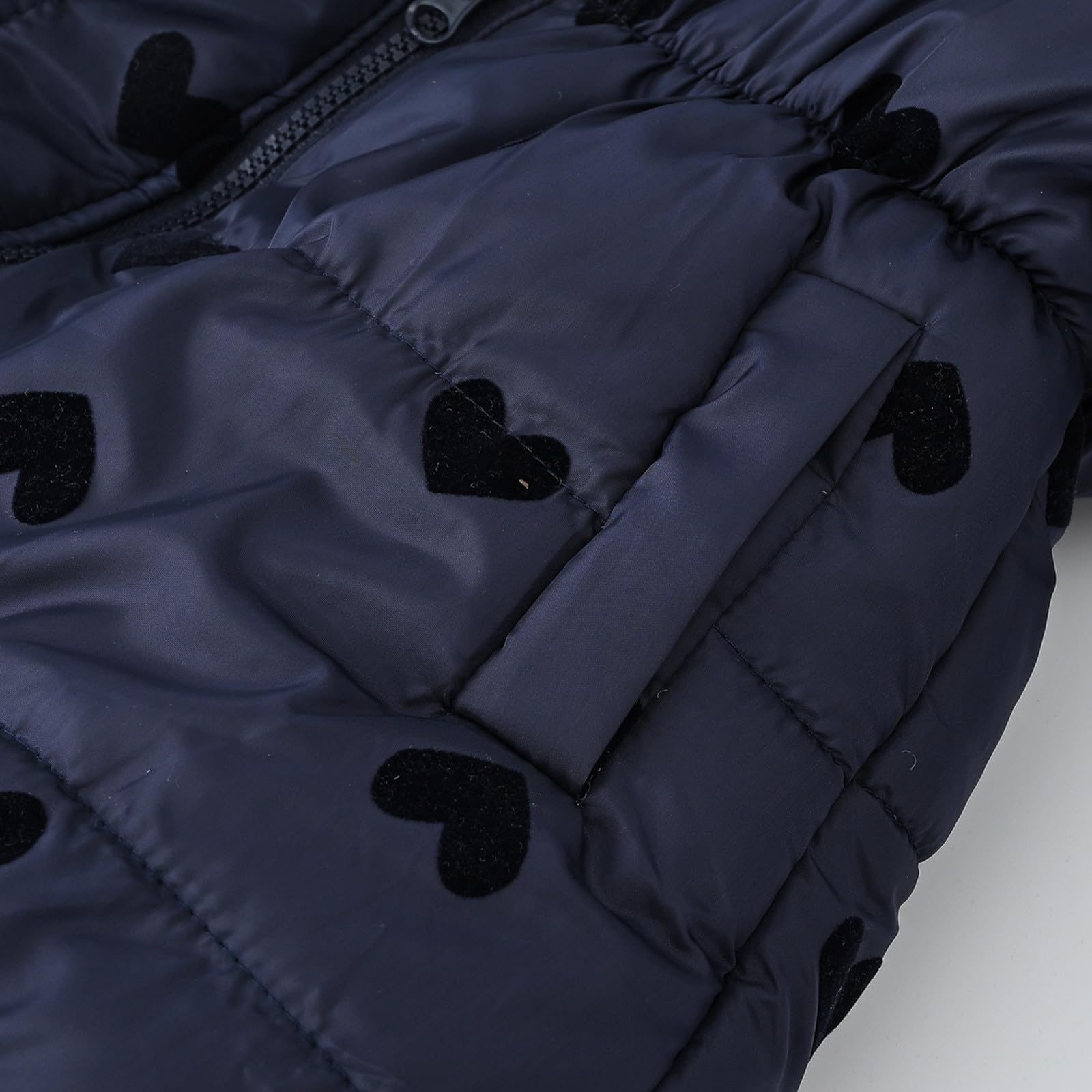 Manteau Long Hiver Fille 2-10 Ans Fashion Parka Veste Doublé Polaire Enfant Fille Chaude Avec Capuche Zippée épaisse Coton Confortable Mignon Coat Hooded Jacket
