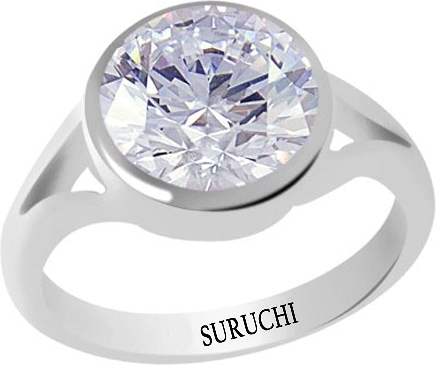 Suruchi Gems & Jewels Sterling Silver American Diamond/Zircon Astrological Gemstone 3.25 Ratti or 3 Carat 925 Bis Hallmark Ring for Men & Women (B08W8W2X7C) Amazon Price History, Amazon Price Tracker
