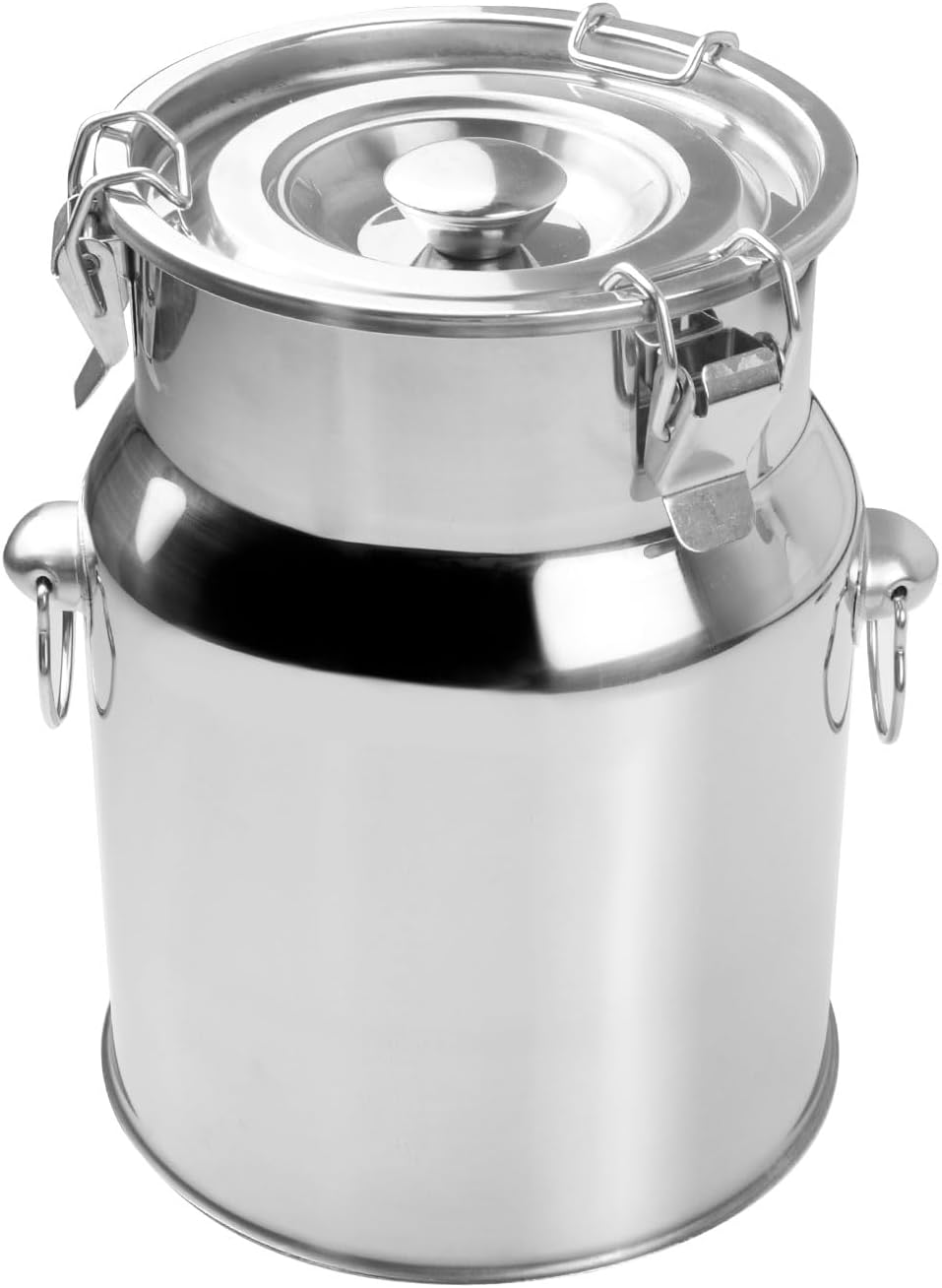 AIZYR Stainless Steel Milk Can Milk Jug Milk Barre with Sealed Lid, Wine Pail Bucket Large Capacity Liquid Storage Barrel for Home Application,7L 17X30cm