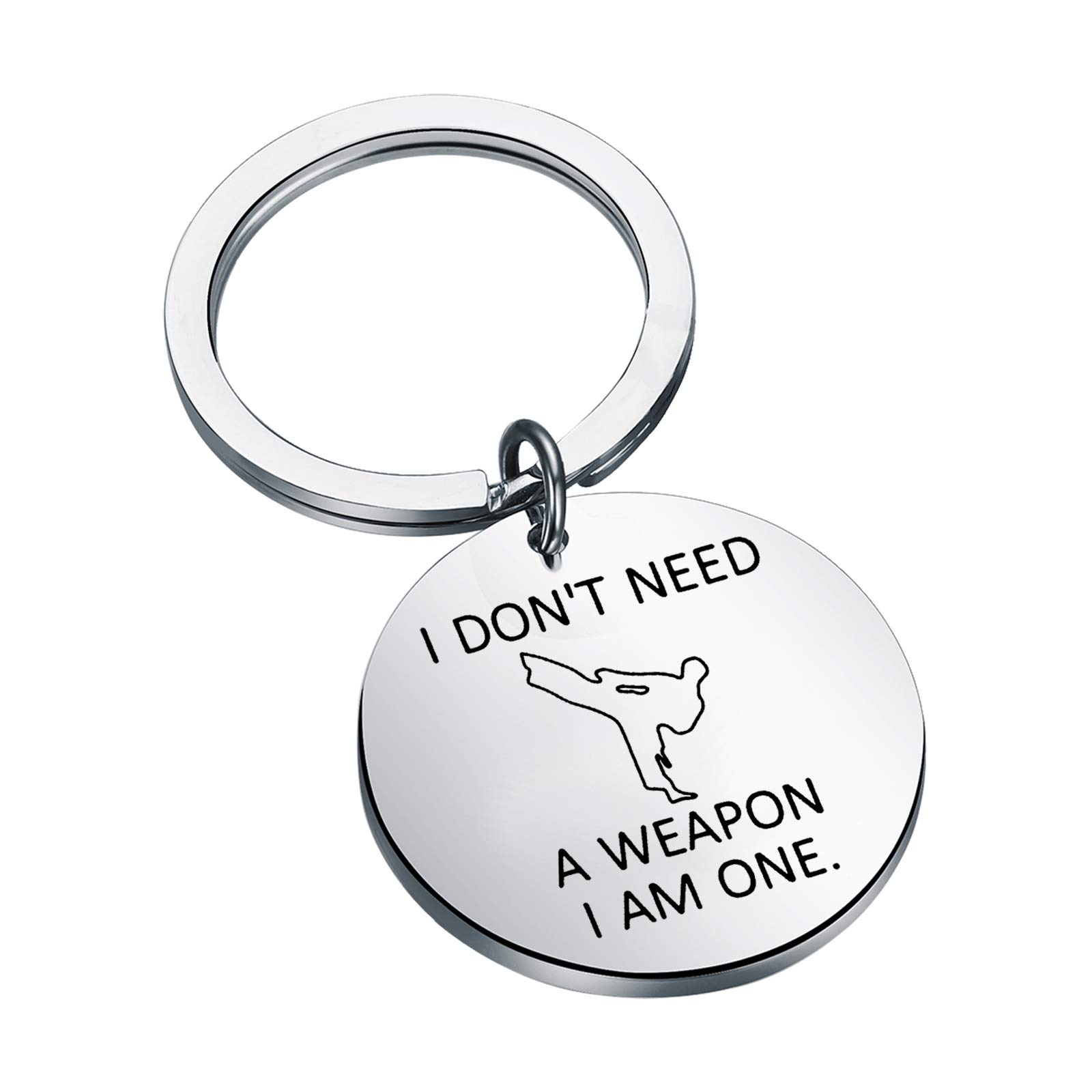 FAADBUK Funny Karate Keychain - 'I Don't Need A Weapon I Am One' - Martial Arts Jewelry Gift for Instructors, Students, and Karate Lovers (I Am One K-S)