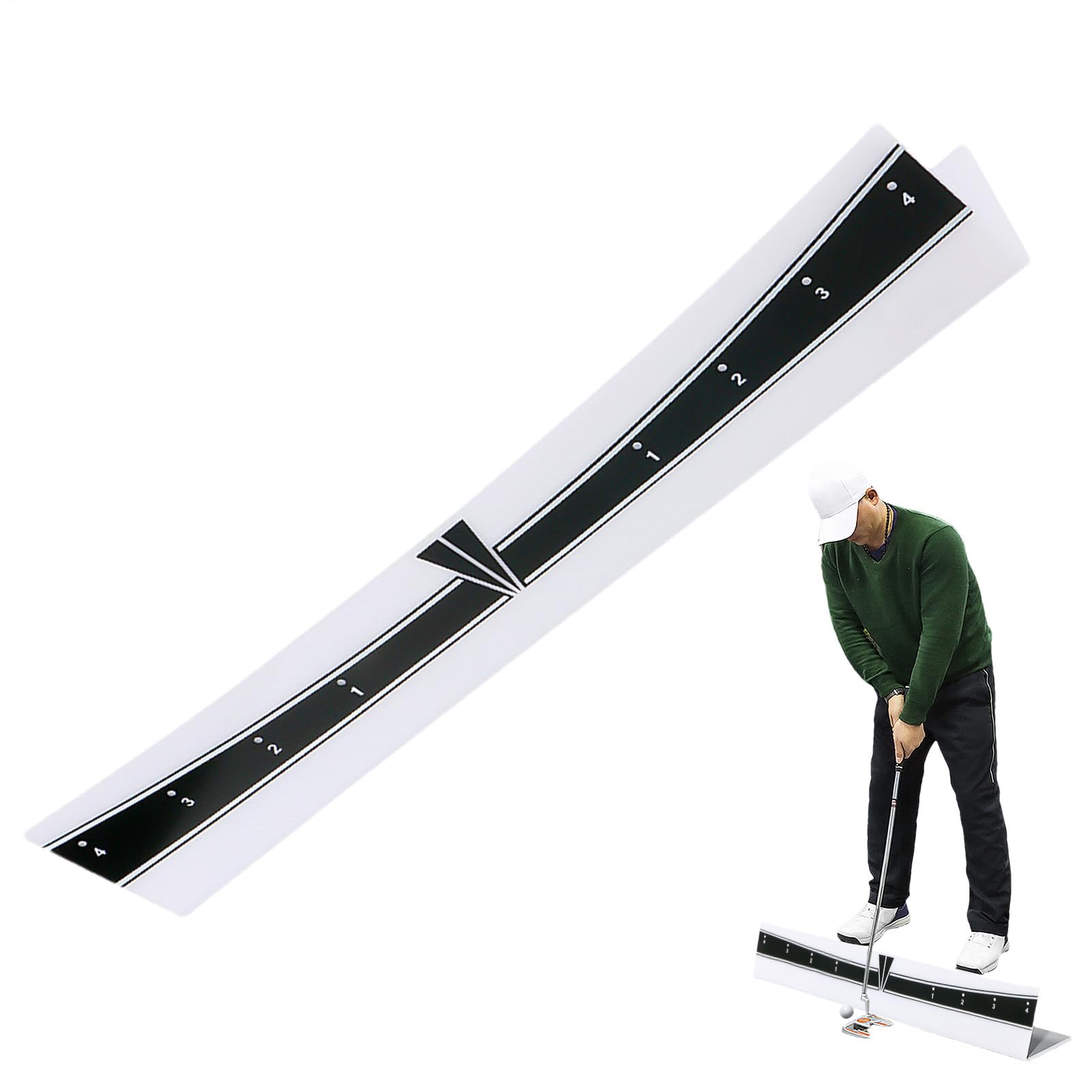 Tragbarer Putting-Tutor – 60,3 x 7,5 x 11 cm Putting Track | Ausrichtungsspiegel Trainingshilfe | Golf-Ausrichtungstrainer | leichtes Trainingszubehör für Enthusiasten, Männer, Frauen drinnen oder
