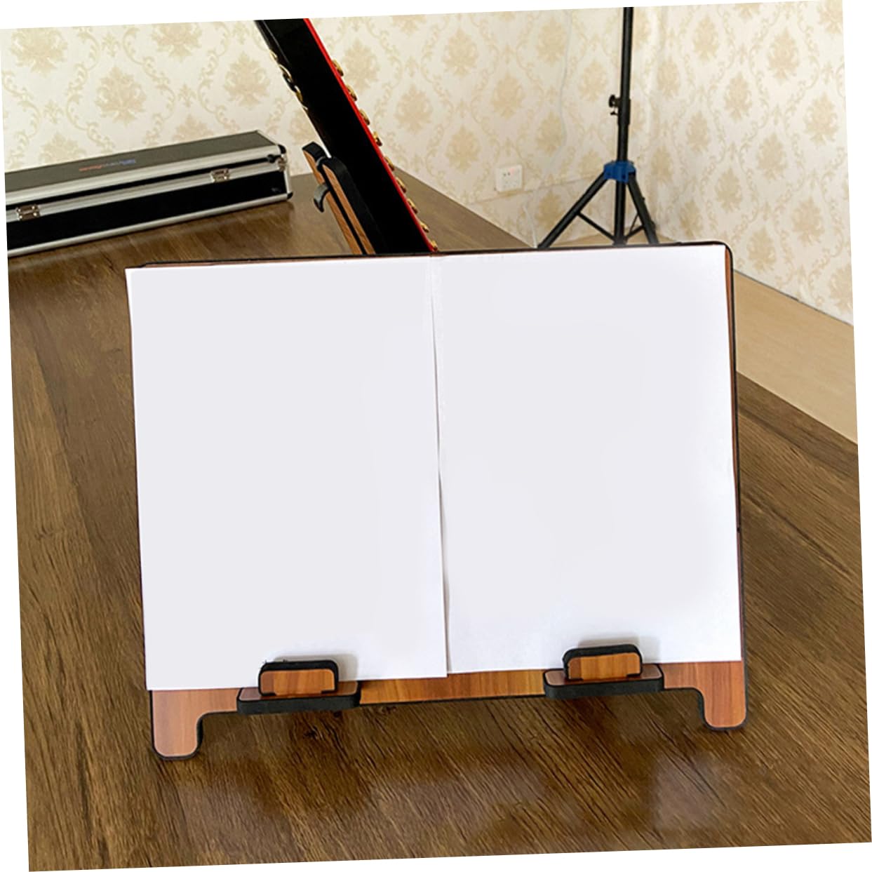 ifundom Portable Book Holder Stand for Sheet Music Reading Lightweight Sturdy Design for Desk Use Versatile Music Stand for Textbooks Recipe Organization for Musicians Cooking Enthusiasts