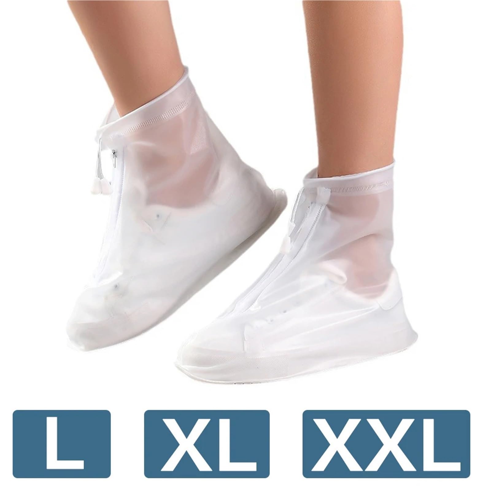 5 Pares de Fundas Impermeables for Zapatos, Antideslizantes, Ajustables, con cordón for Botas de Lluvia, for Hombres, Mujeres y niños. para Días de Lluvia y Nieve(L)