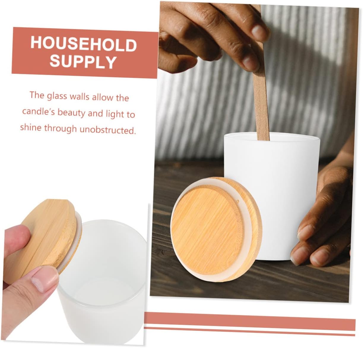 6sets Glass Candle Jars with Lids Empty Storage Containers for Diy Candle Making Aromatherapy and Home Decor