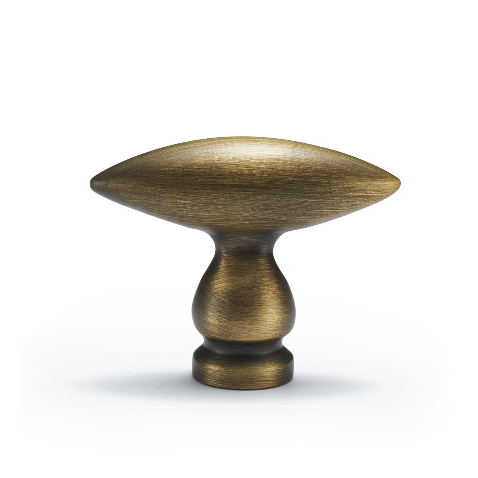 FLIRABBIT5 Pack Antique Brass Drawer Knobs, Solid Brass Olive Design Handles for Dresser Cabinet Kitchen Bathroom Hardware (5, Antique Brass)