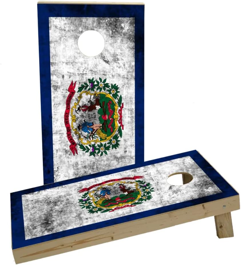 Worn State (West Virginia) Flag Custom Cornhole Board Game Set