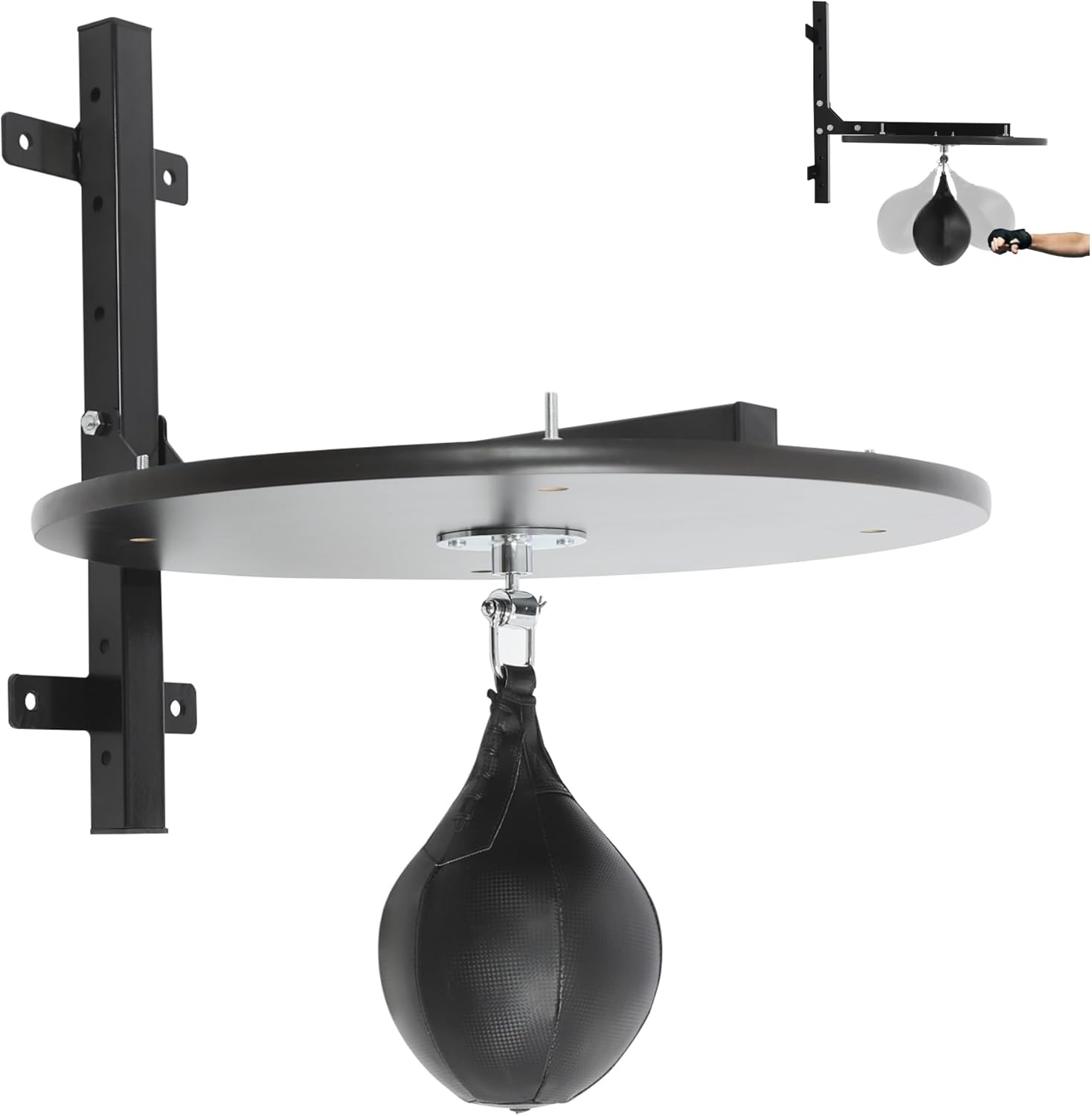 Speed Bag Platform Speed Bag Boxing Kit for Adults Height Adjustable Wall-Mounted Heavy Duty Boxing Training Equipment 360° Rotatable Speed Ball with Punching Ball Fits Home Gym Workout