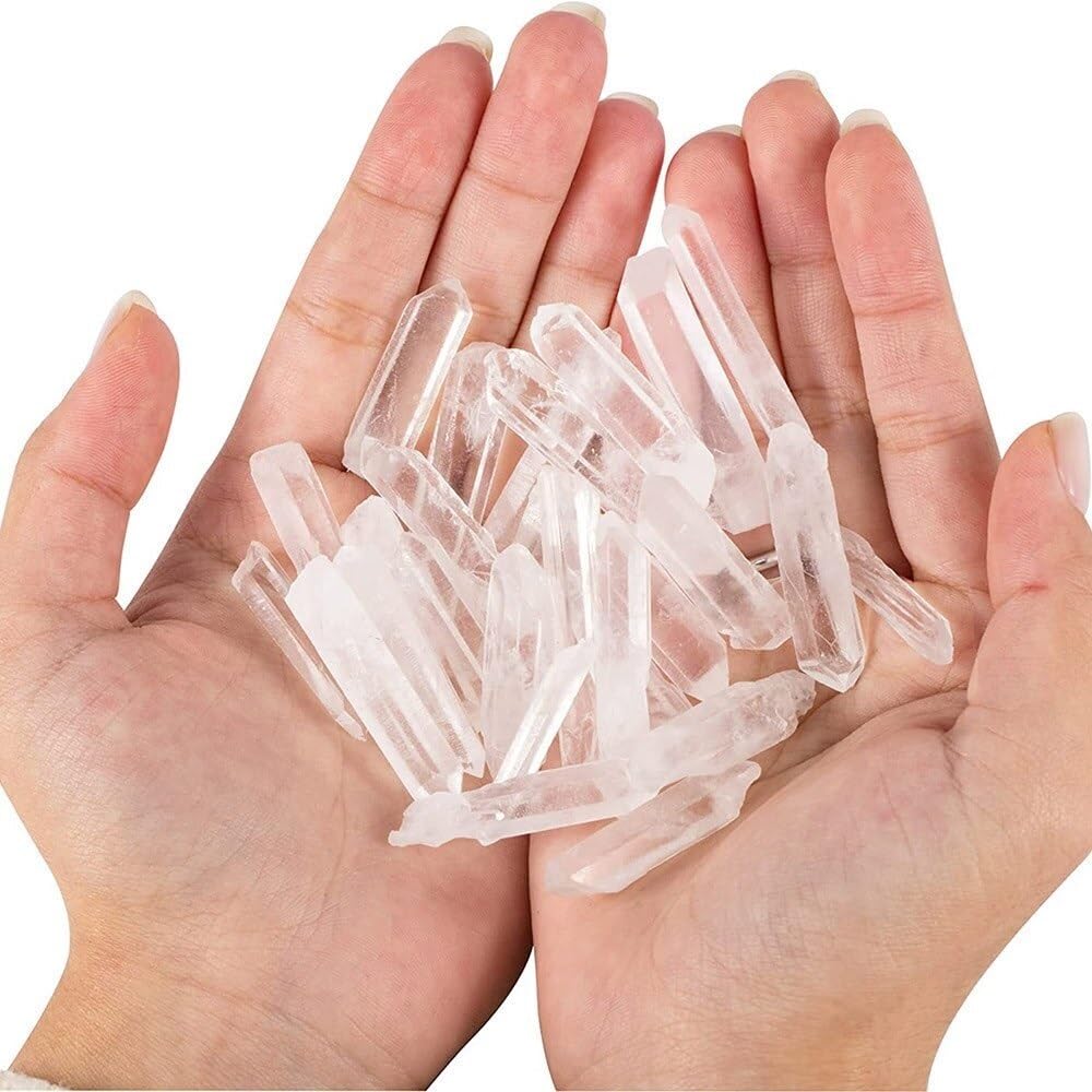 MDBJTCYZN 50g Rough White Gem Transparent Quartz Crystal Stone for Jewelry Making Home Decoration Ornaments (Size : 50g)