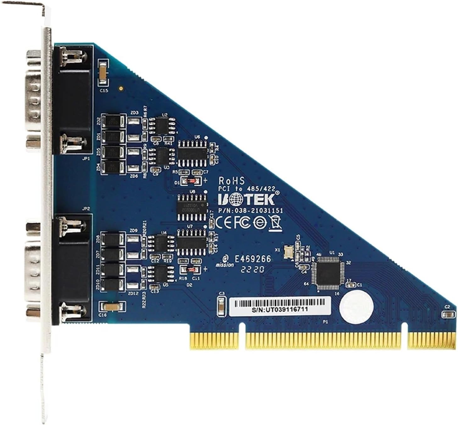 1PCS Industrial Grade PCI to RS-485 RS-422 Serial Card 2 Ports RS485 RS422 to Pci Converter DB9 COM Adapter UT-7722