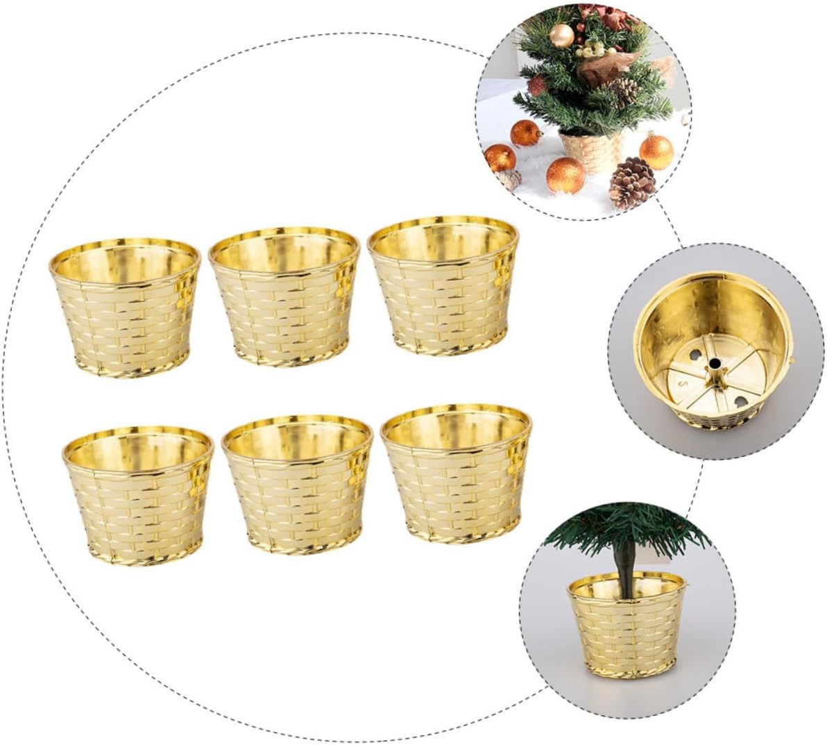 SOLUSTRE 6pcs Christmas Tree Stand Sturdy Desktop Base for Holiday Decorations Easy to Install Artificial Christmas Tree Holder Flat Stable Design for Festive Indoor Displays