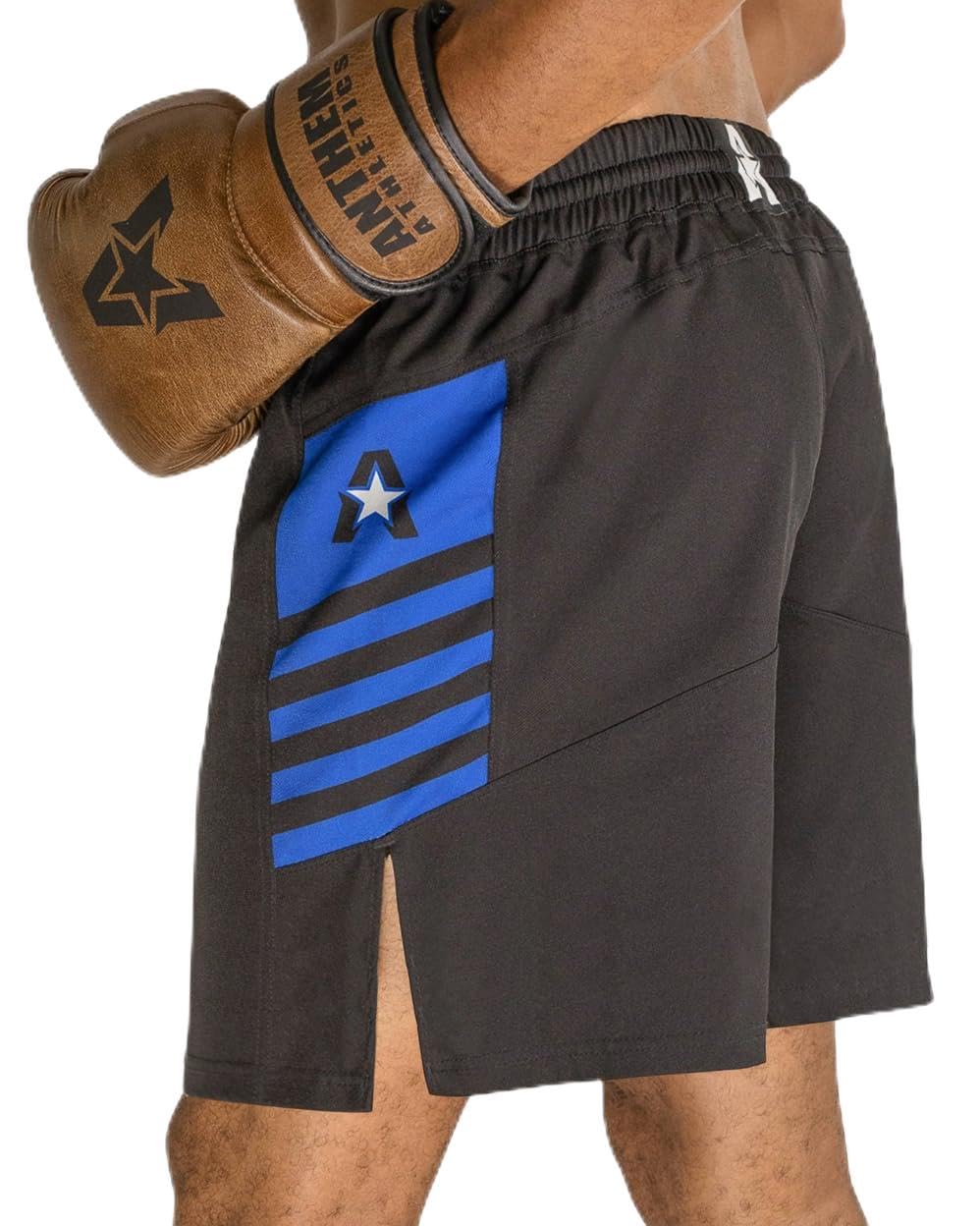 Anthem Athletics Reignite 5 7 22 cm spodenki MMA - zatwierdzone przez IBJJF spodenki Jiu Jitsu do BJJ, NoGi Grappling i Wrestlingu, Czarny i niebieski, S