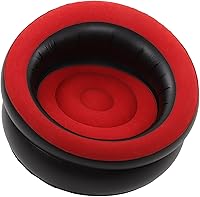 Vista 8 de Srliya Sofá inflable de aire flocado, silla inflable simple, sofá perezoso, sofá puff para sala de estar, dormitorio, sala de lectura, oficina, Rojo