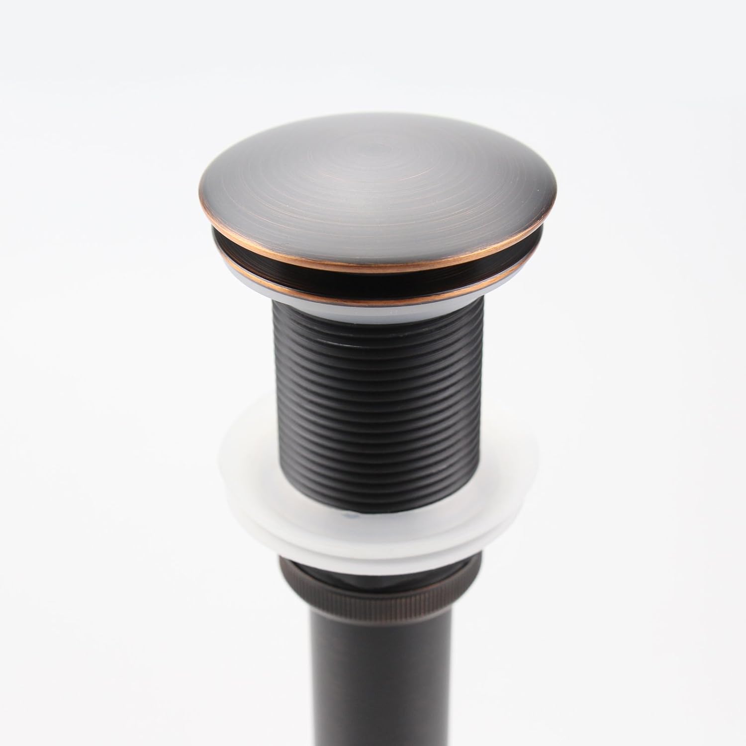 Bathroom Sink Pop Up Drain Assembly Without Overflow Fits 1.57 to 2.36 Inch Sink Openings with 1-1/4 Inch Tailpiece Large Cap Solid Brass Drain Stopper (Oil Rubbed Bronze)