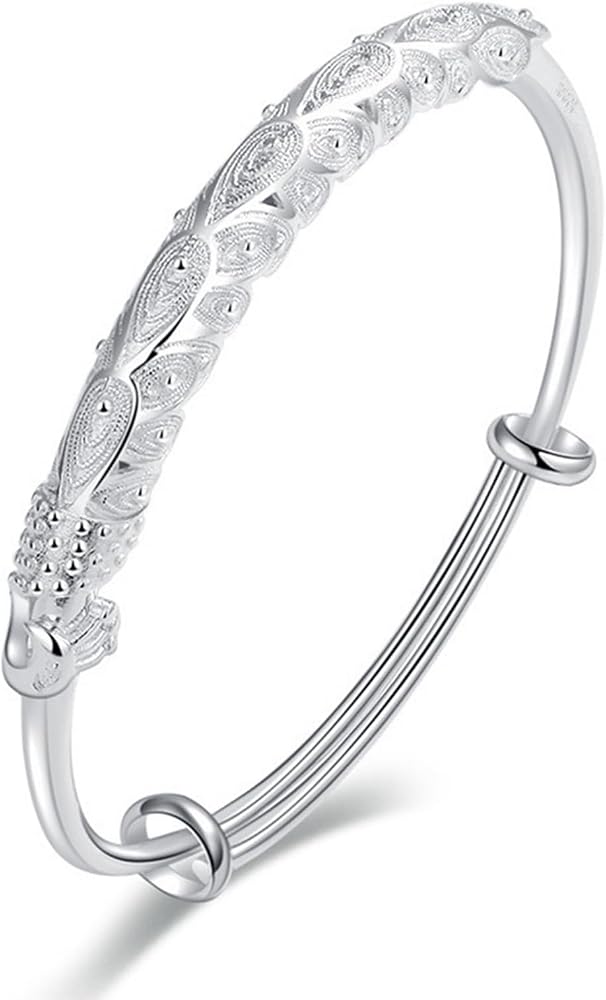 Amazon.com: ZHOUYF Silver Bangle Bracelets for Women, Fashion 925