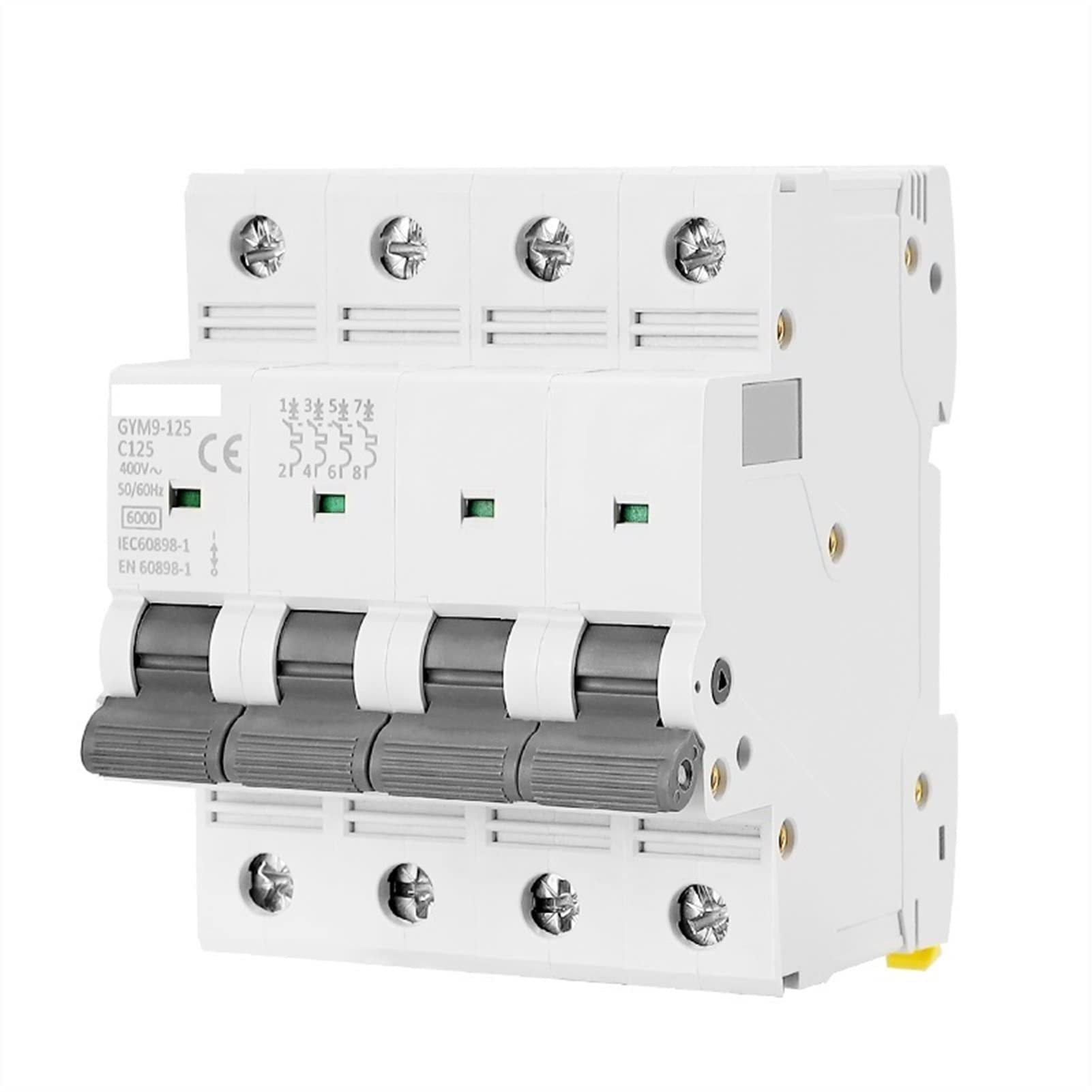IEUMJNAT Circuit Breaker Gym9 4 Pole AC Electric Switch 8 0a 100a 125a 4p Width 71.2mm 40 0V 6ka(25v)