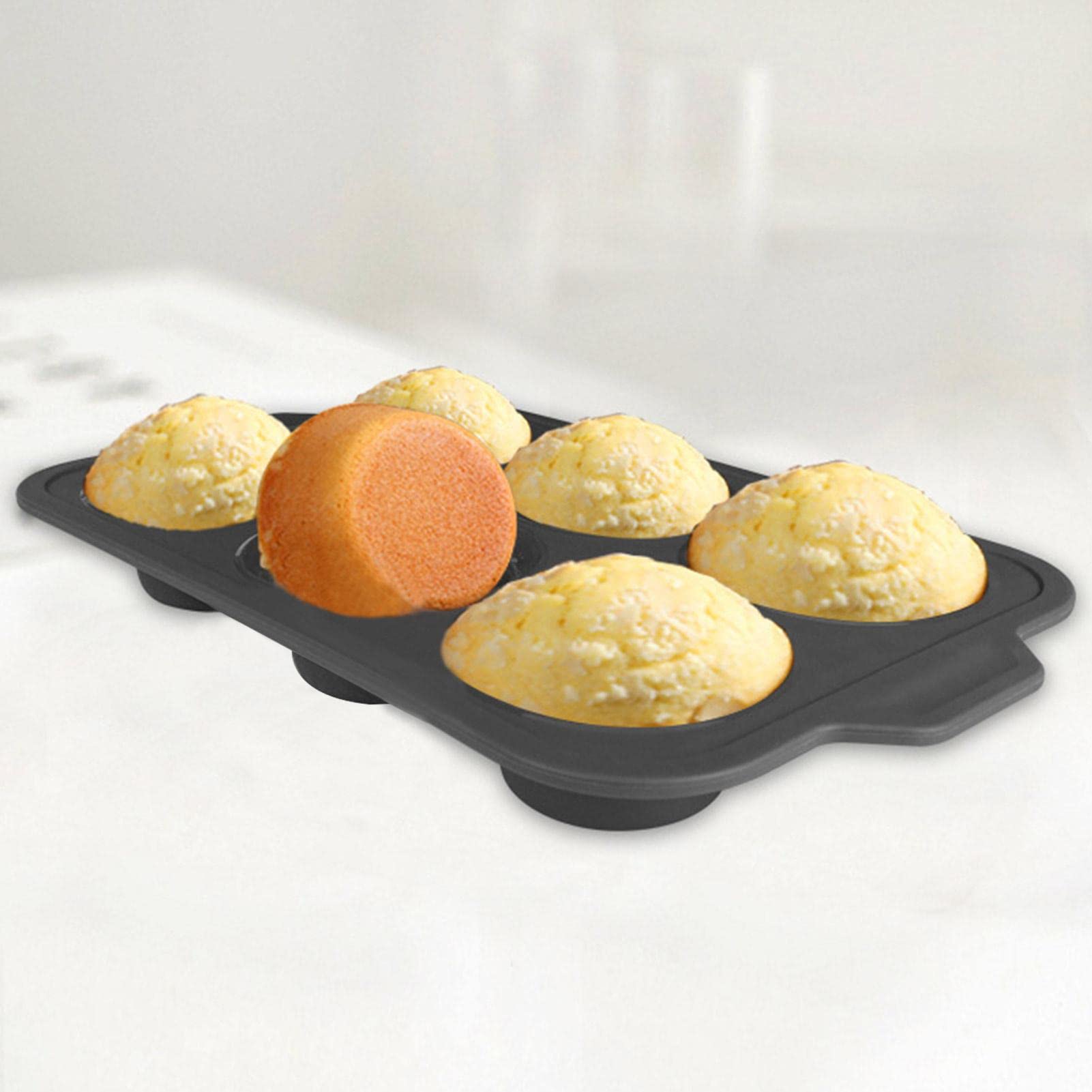 Juego de 6 moldes para tartas de silicona | Mini moldes para magdalenas de silicona antiadherente, moldes de silicona para hornear, para horno, nevera, congelador | magdalenas de silicona antiadherente, moldes de silicona para hornear, para horno, , conge