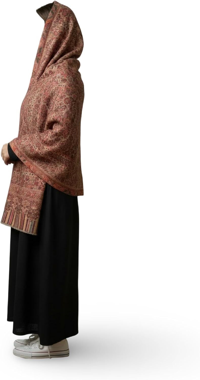 Kani wool | pashmina shawl for women, wool shawl, winter wrap, soft warm scarf, bohemian floral design, handmade ethnic stole, traditional Kashmiri shawl, gift for her